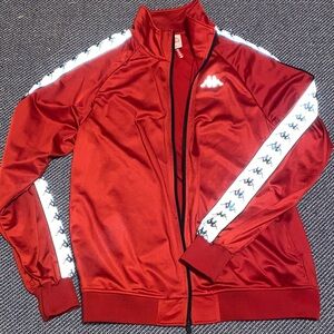 Kappa Men’s Track Jacket Red and White Reflective Size Large